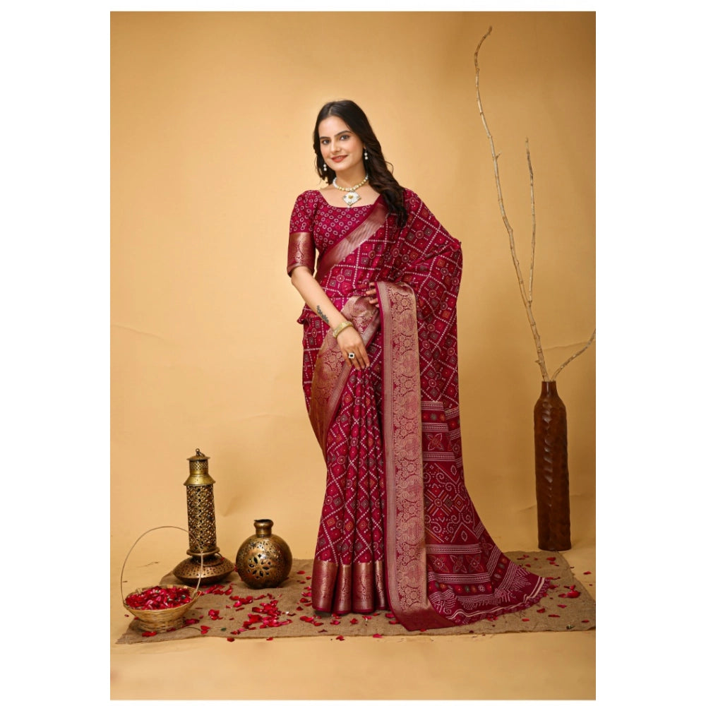 Astonishing Women's Soft Dola Cotton Kalamkari Printed Saree With Blouse Piece
