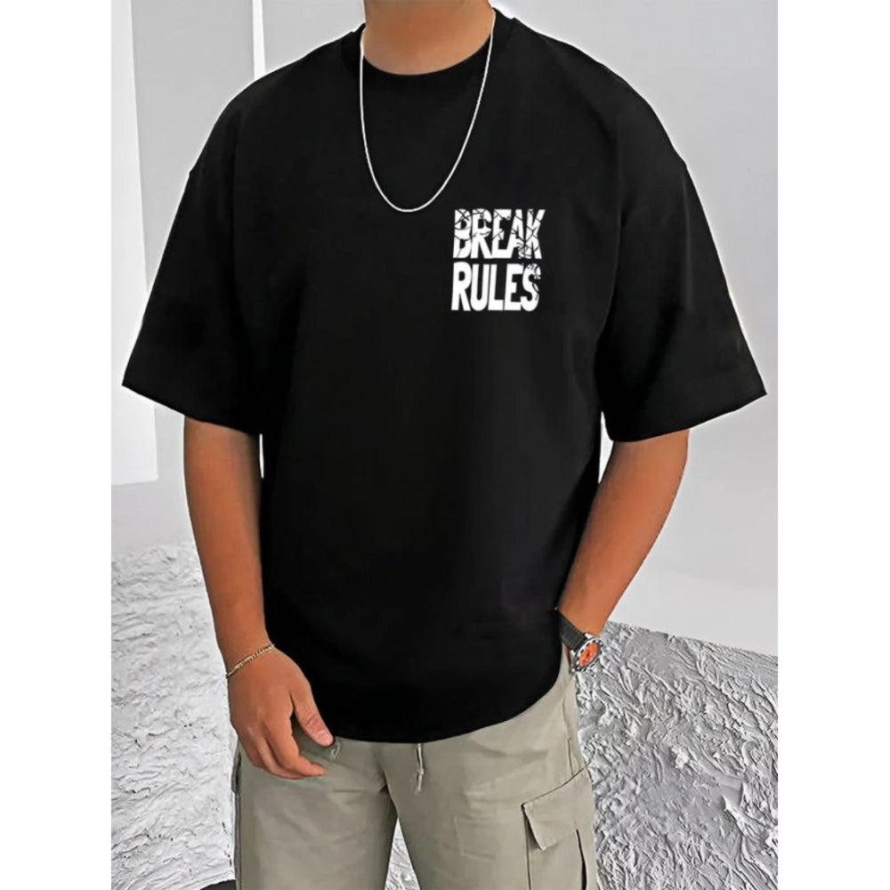 Men's Casual Cotton Blend Printed Round Neck Half Sleeve T Shirt