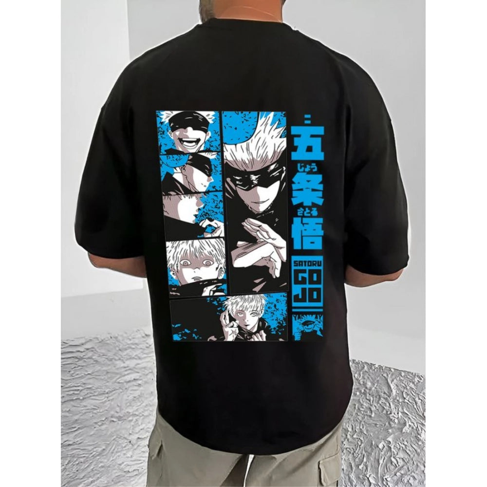 Men's Casual Cotton Blend Printed Round Neck Half Sleeve T Shirt