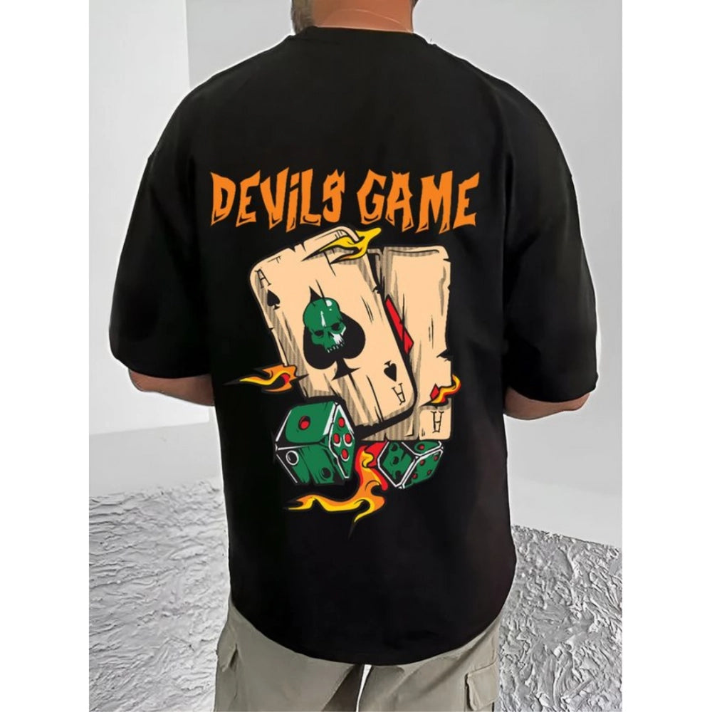 Men's Casual Cotton Blend Printed Round Neck Half Sleeve T Shirt