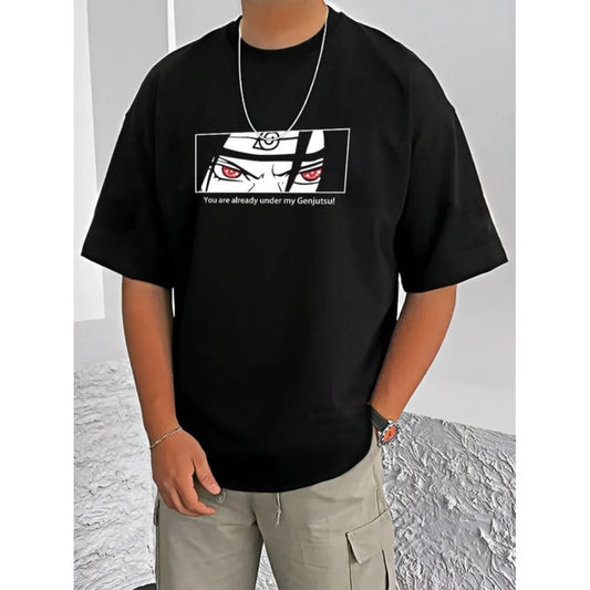 Men's Casual Cotton Blend Printed Round Neck Half Sleeve T Shirt