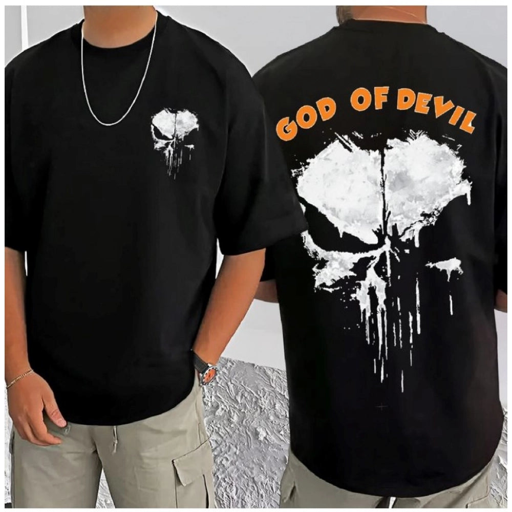 Men's Casual Cotton Blend Printed Round Neck Half Sleeve T Shirt