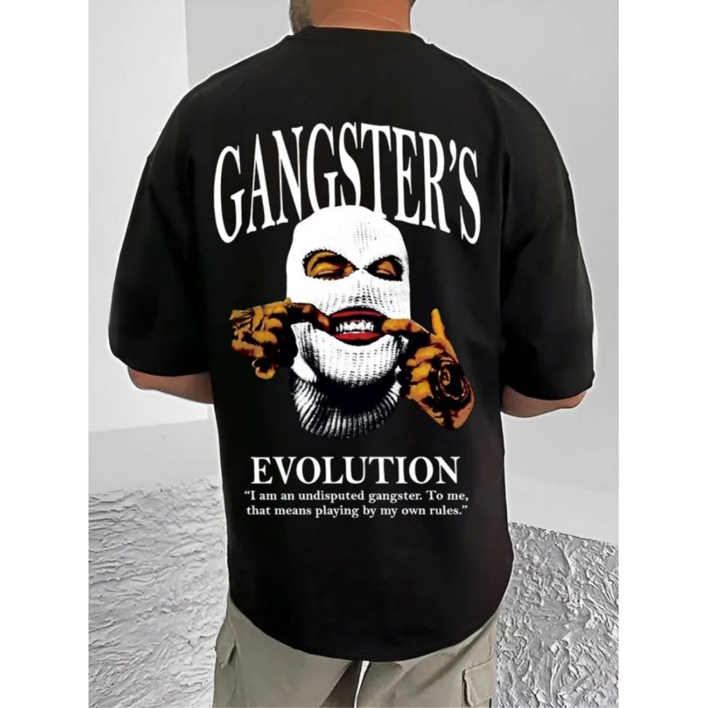 Men's Casual Cotton Blend Printed Round Neck Half Sleeve T Shirt