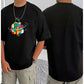 Men's Casual Cotton Blend Printed Round Neck Half Sleeve T Shirt