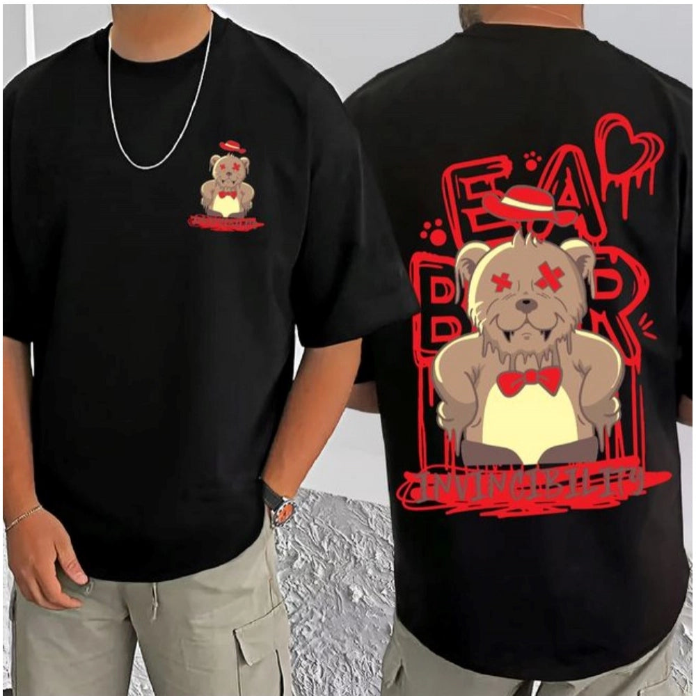 Men's Casual Cotton Blend Printed Round Neck Half Sleeve T Shirt