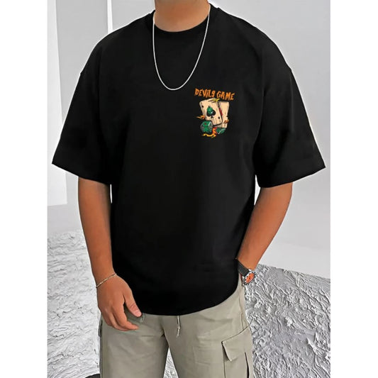 Men's Casual Cotton Blend Printed Round Neck Half Sleeve T Shirt