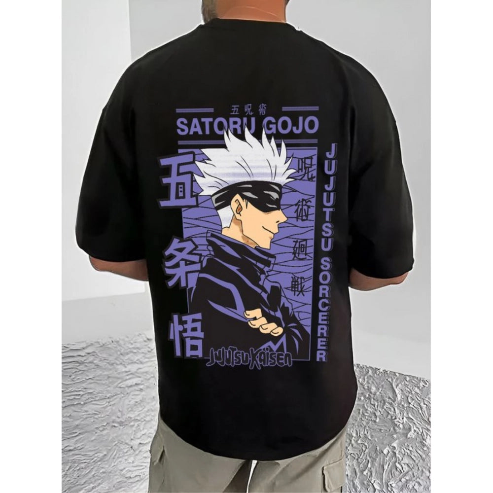 Men's Casual Cotton Blend Printed Round Neck Half Sleeve T Shirt