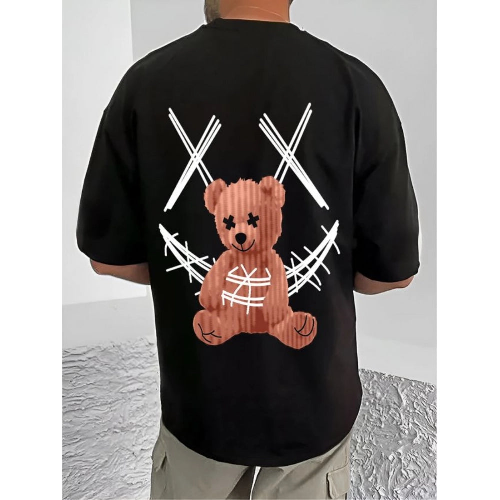 Men's Casual Cotton Blend Printed Round Neck Half Sleeve T Shirt
