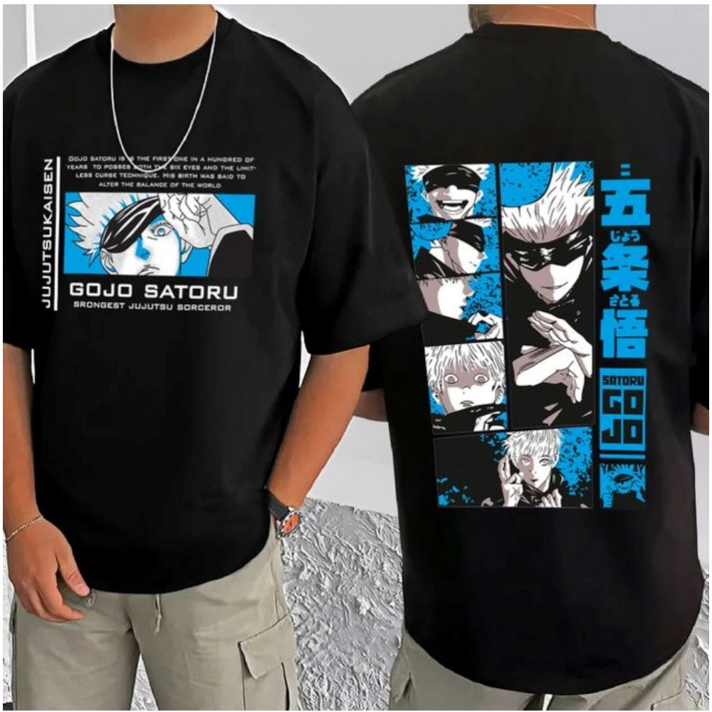 Men's Casual Cotton Blend Printed Round Neck Half Sleeve T Shirt