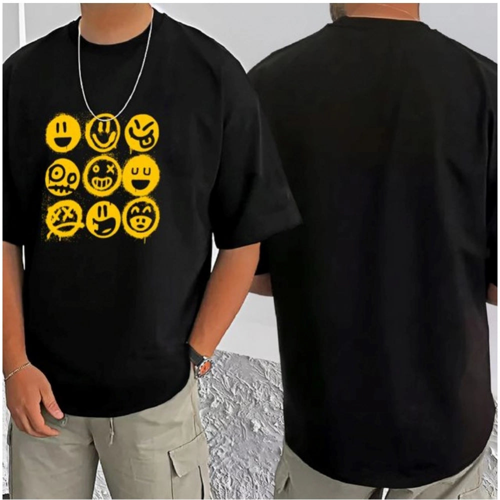 Men's Casual Cotton Blend Printed Round Neck Half Sleeve T Shirt