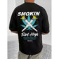 Men's Casual Cotton Blend Printed Round Neck Half Sleeve T Shirt