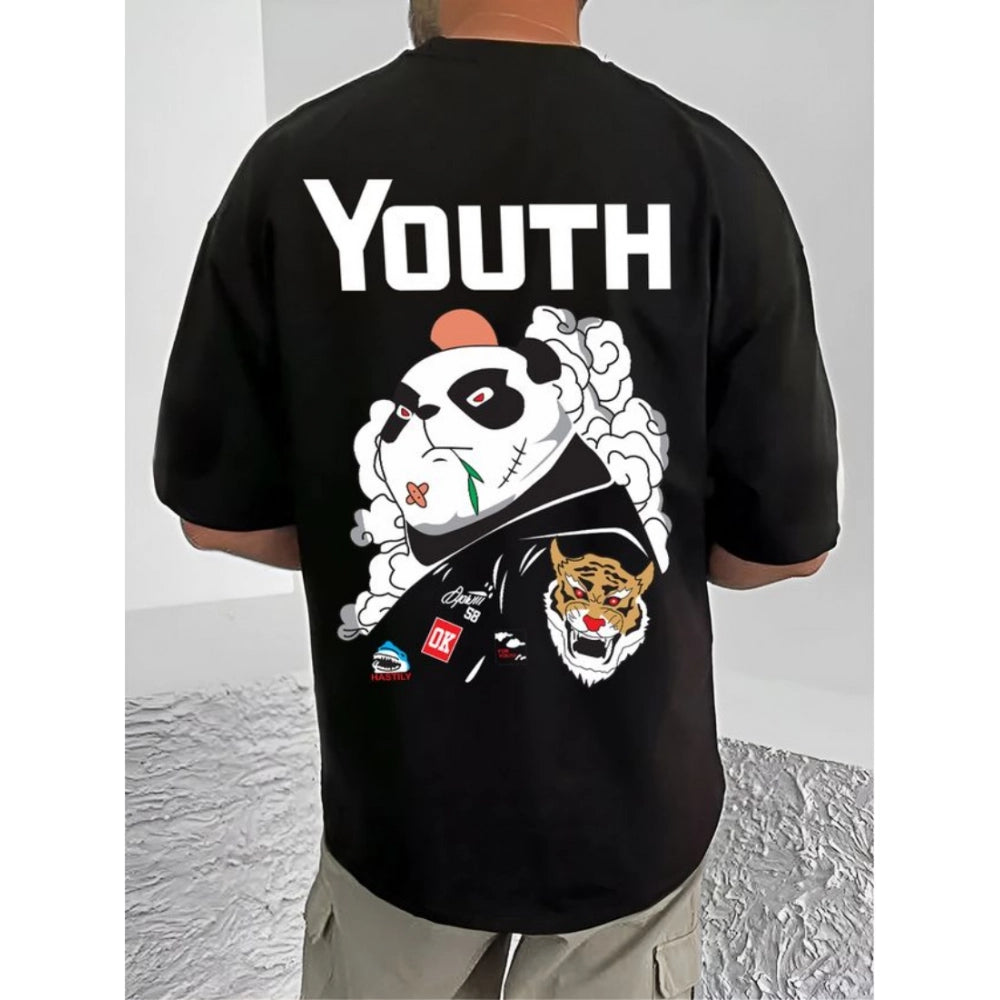 Men's Casual Cotton Blend Printed Round Neck Half Sleeve T Shirt