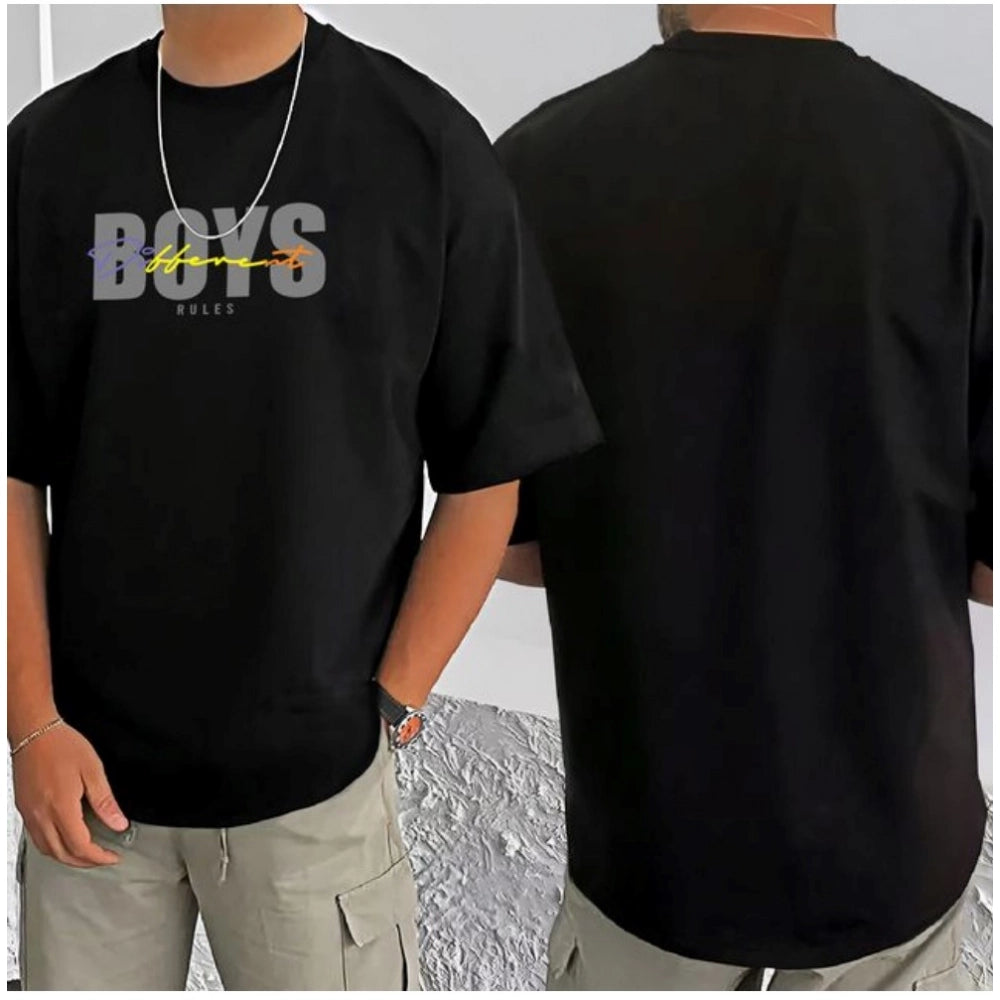 Men's Casual Cotton Blend Printed Round Neck Half Sleeve T Shirt