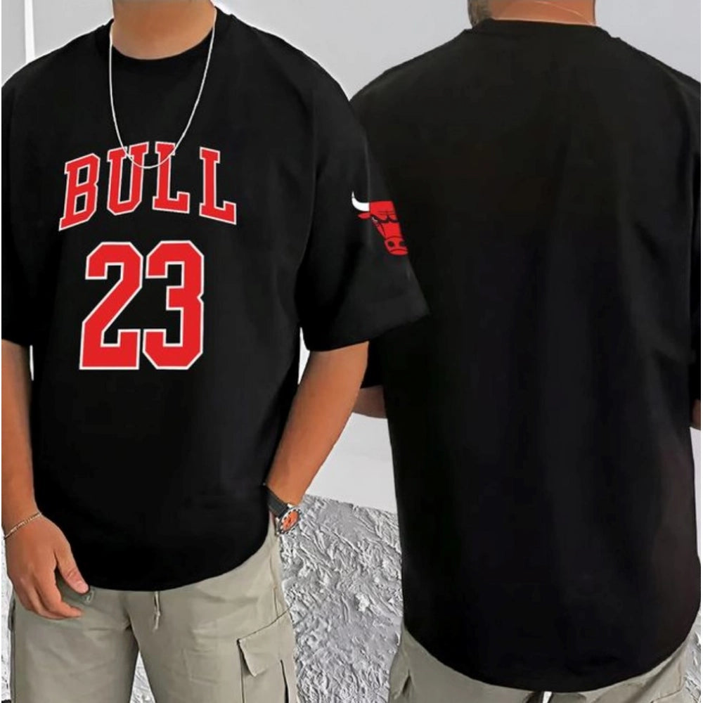 Men's Casual Cotton Blend Printed Round Neck Half Sleeve T Shirt