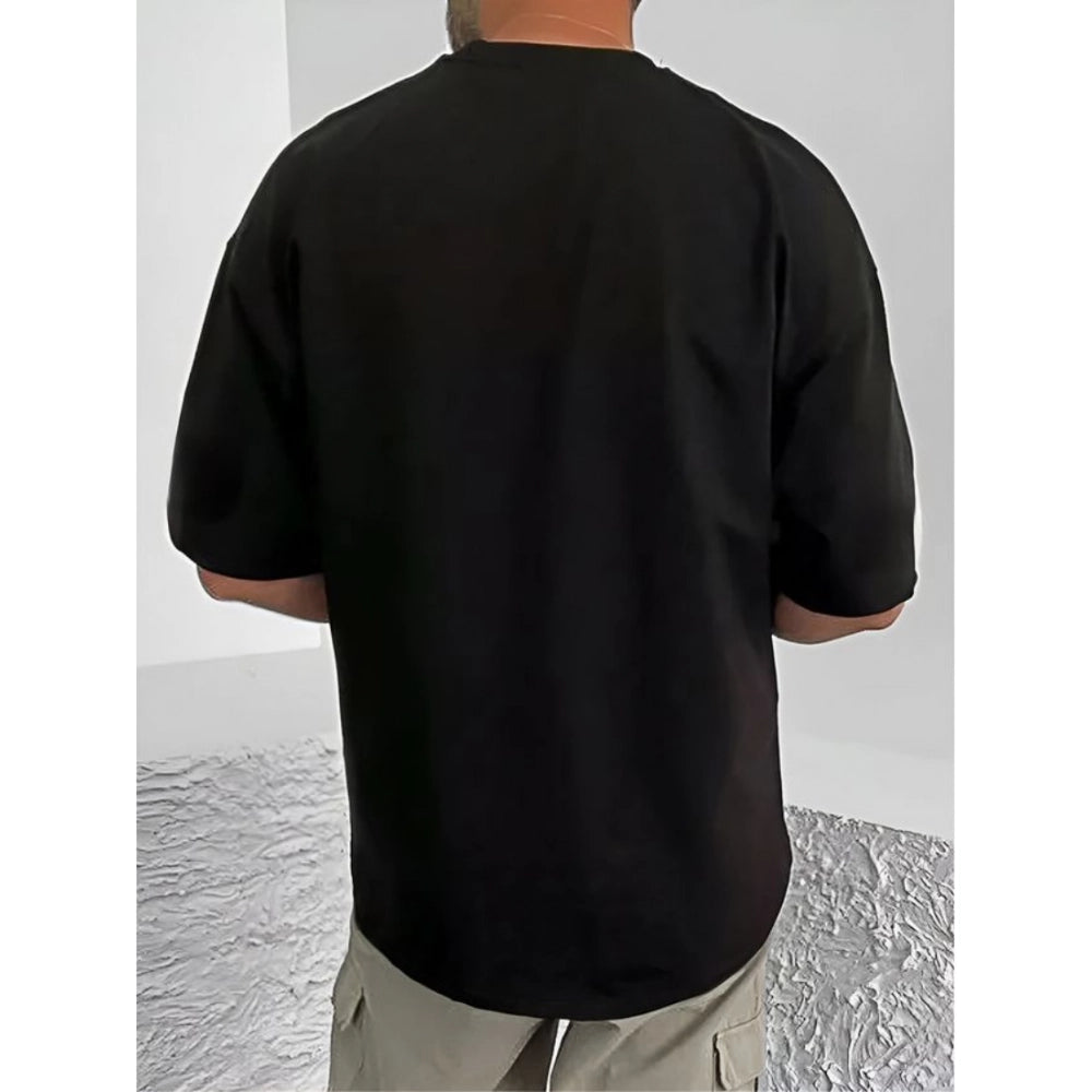 Men's Casual Cotton Blend Printed Round Neck Half Sleeve T Shirt