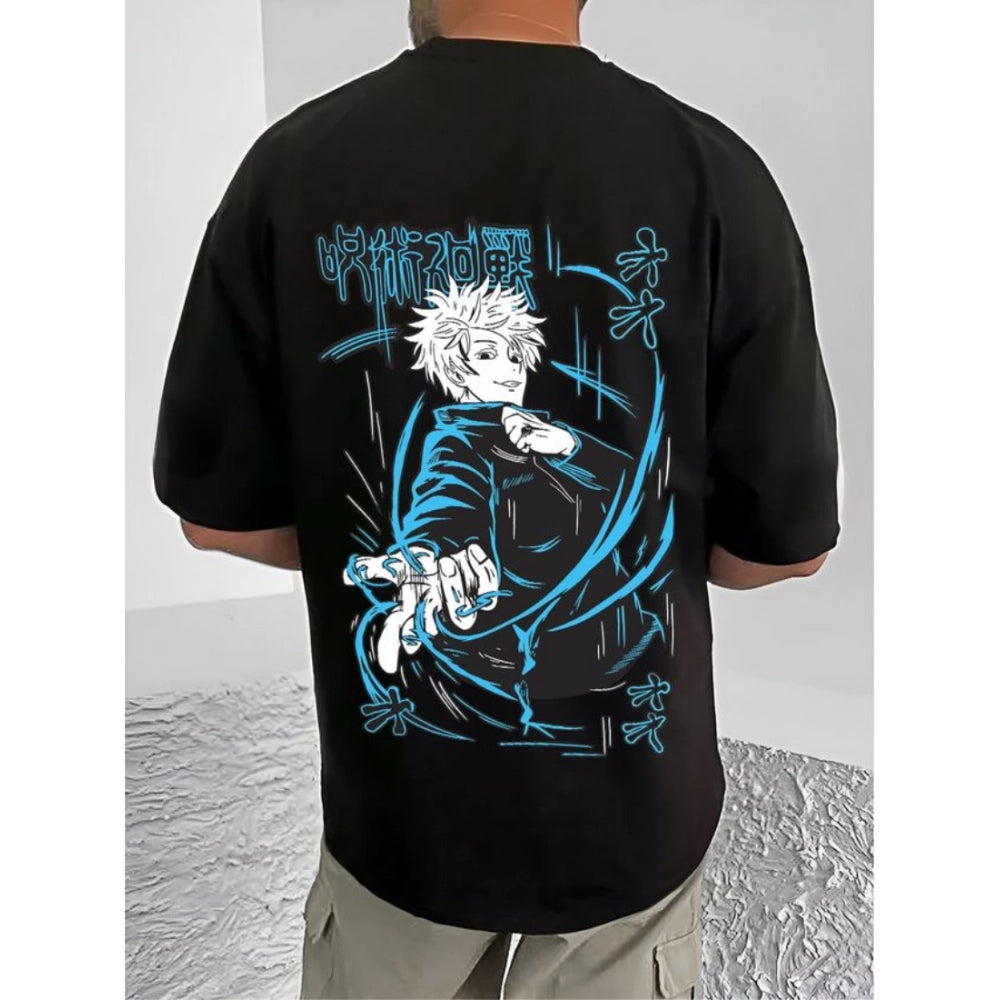 Men's Casual Cotton Blend Printed Round Neck Half Sleeve T Shirt