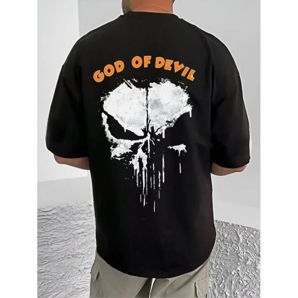 Men's Casual Cotton Blend Printed Round Neck Half Sleeve T Shirt