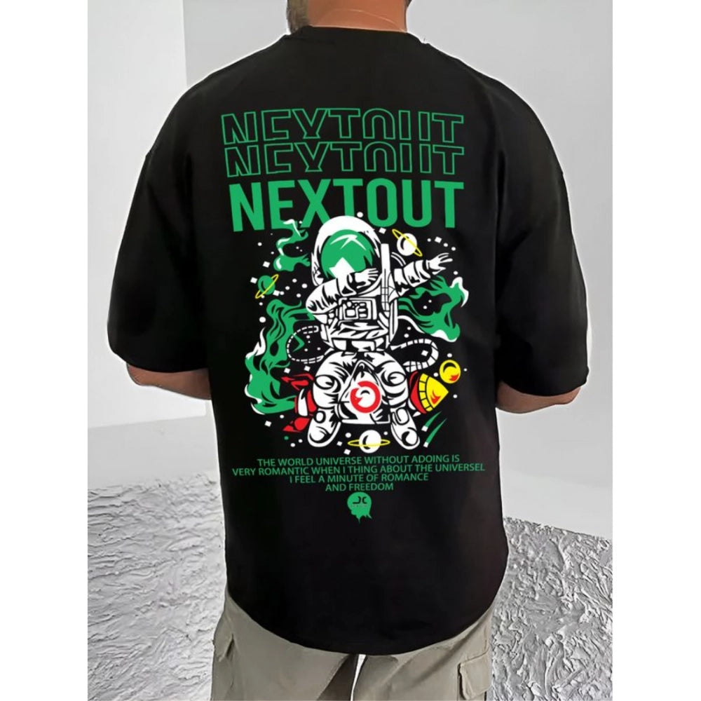 Men's Casual Cotton Blend Printed Round Neck Half Sleeve T Shirt