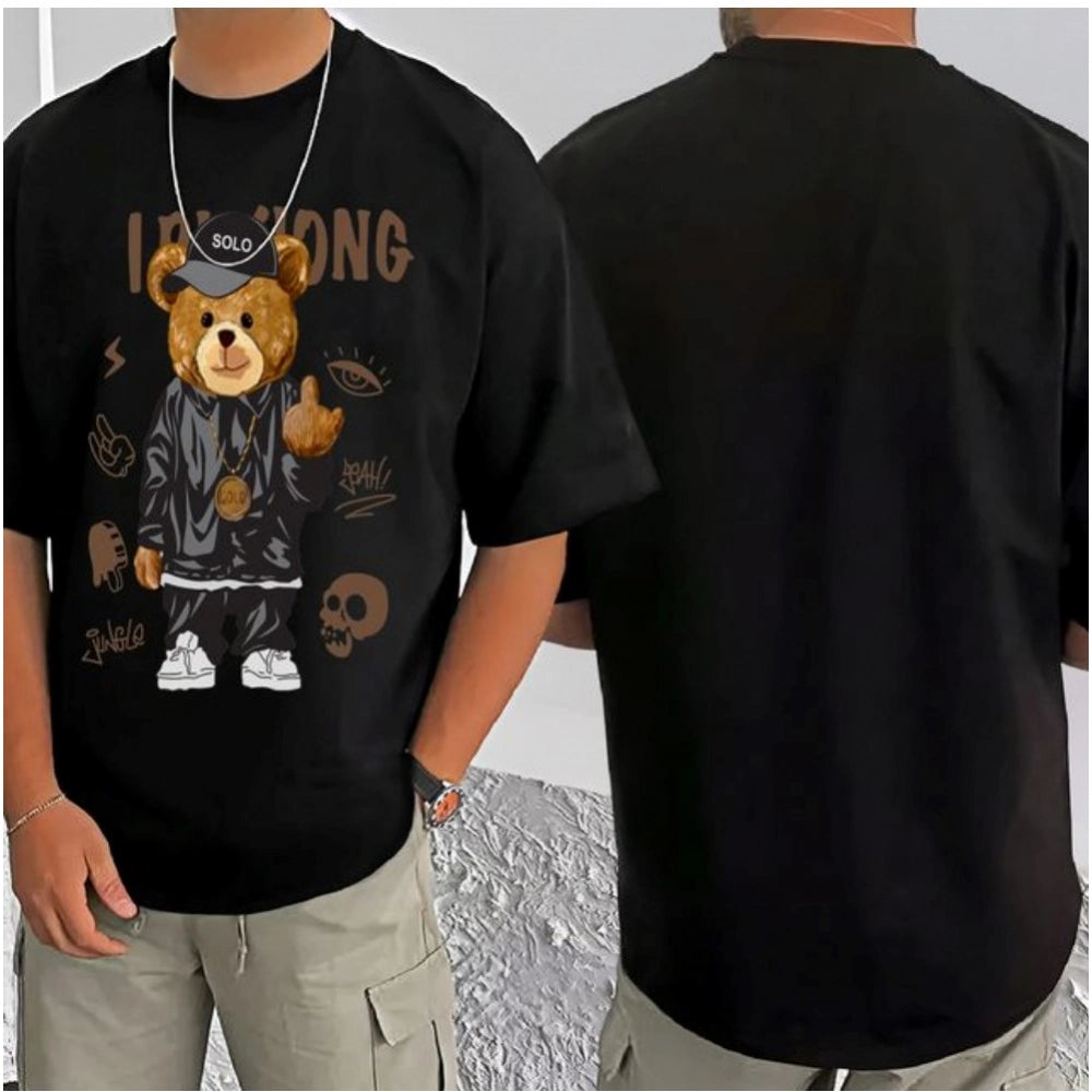 Men's Casual Cotton Blend Printed Round Neck Half Sleeve T Shirt