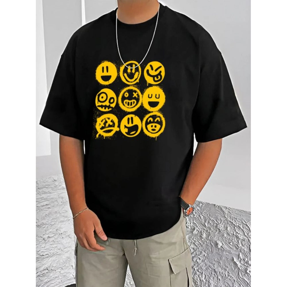Men's Casual Cotton Blend Printed Round Neck Half Sleeve T Shirt