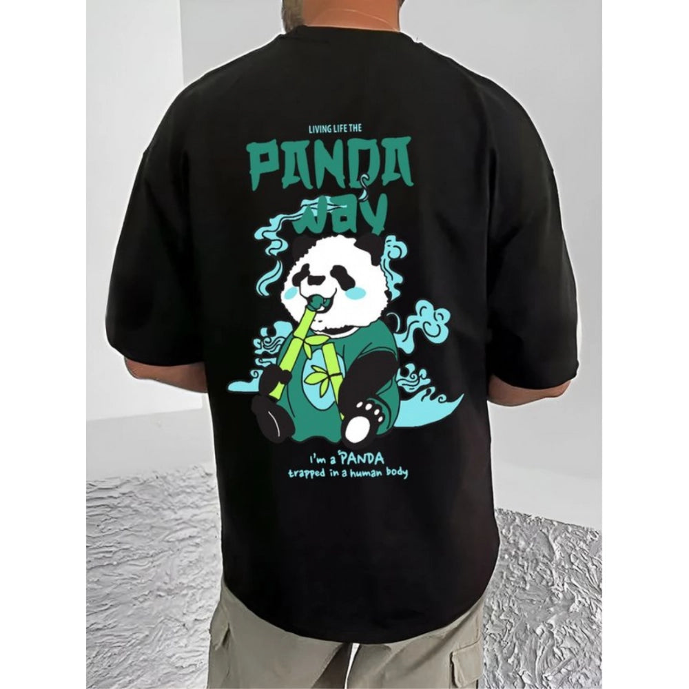 Men's Casual Cotton Blend Printed Round Neck Half Sleeve T Shirt