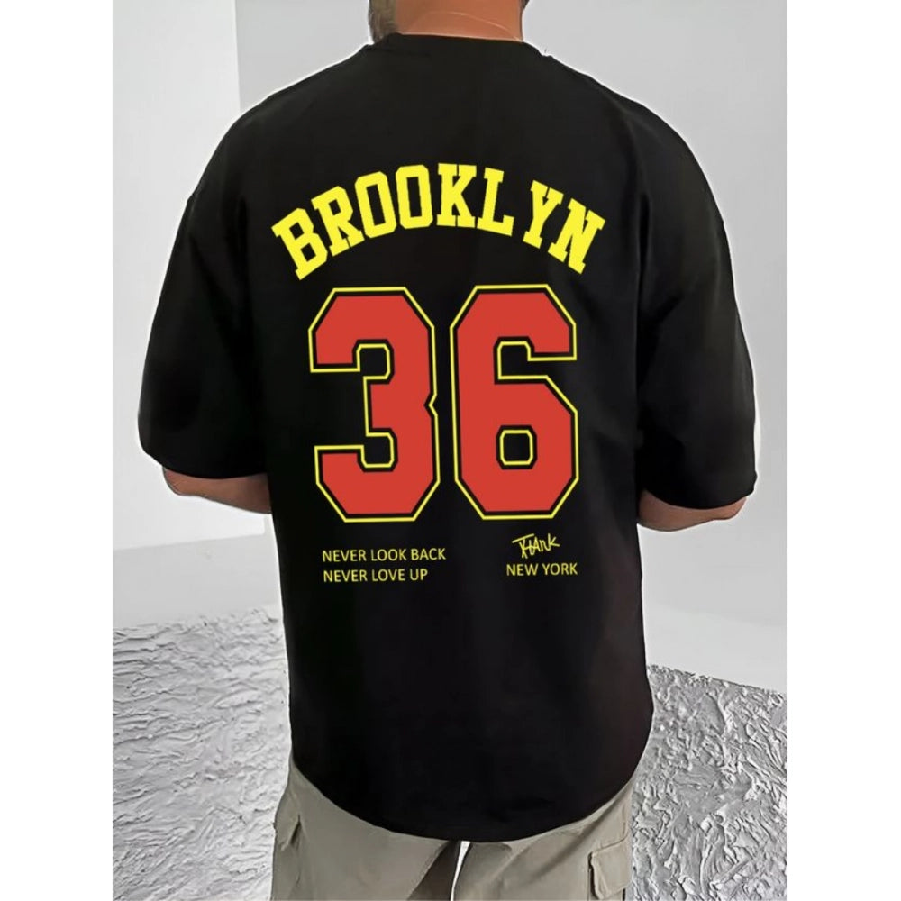 Men's Casual Cotton Blend Printed Round Neck Half Sleeve T Shirt