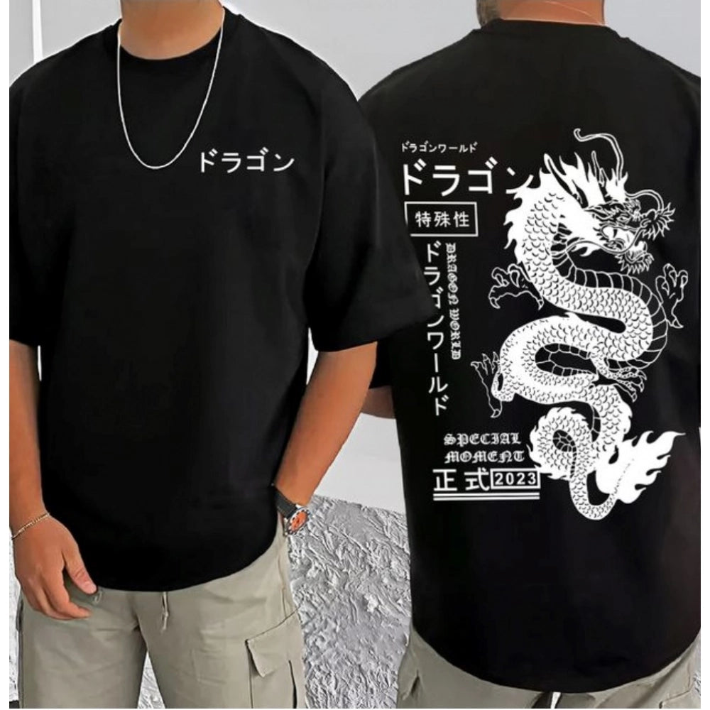 Men's Casual Cotton Blend Printed Round Neck Half Sleeve T Shirt