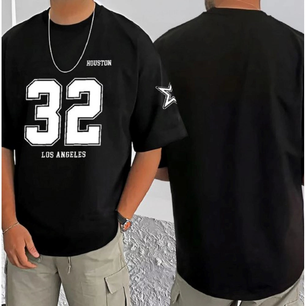 Men's Casual Cotton Blend Printed Round Neck Half Sleeve T Shirt