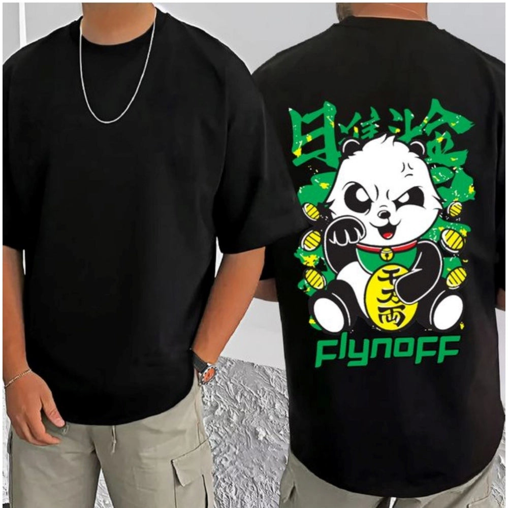 Men's Casual Cotton Blend Printed Round Neck Half Sleeve T Shirt