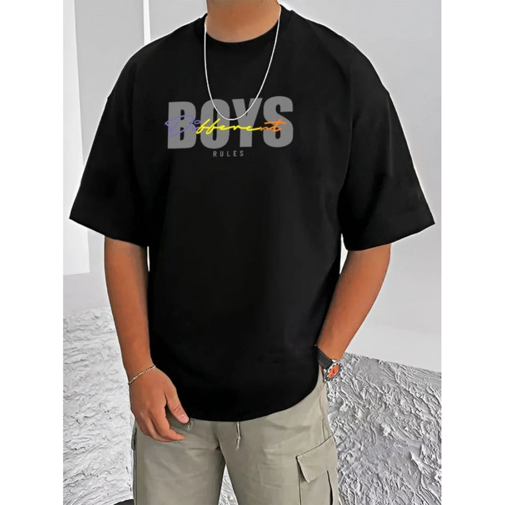 Men's Casual Cotton Blend Printed Round Neck Half Sleeve T Shirt