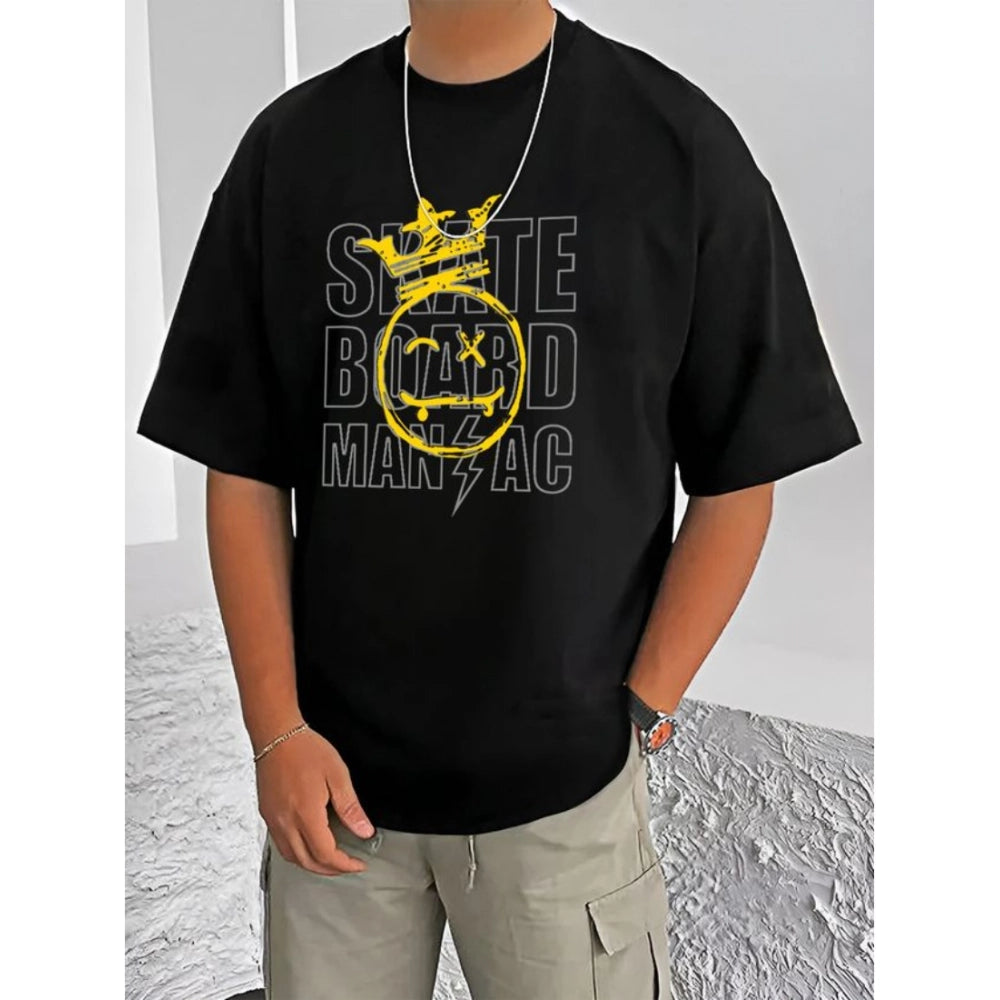 Men's Casual Cotton Blend Printed Round Neck Half Sleeve T Shirt