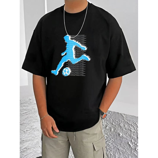 Men's Casual Cotton Blend Printed Round Neck Half Sleeve T Shirt