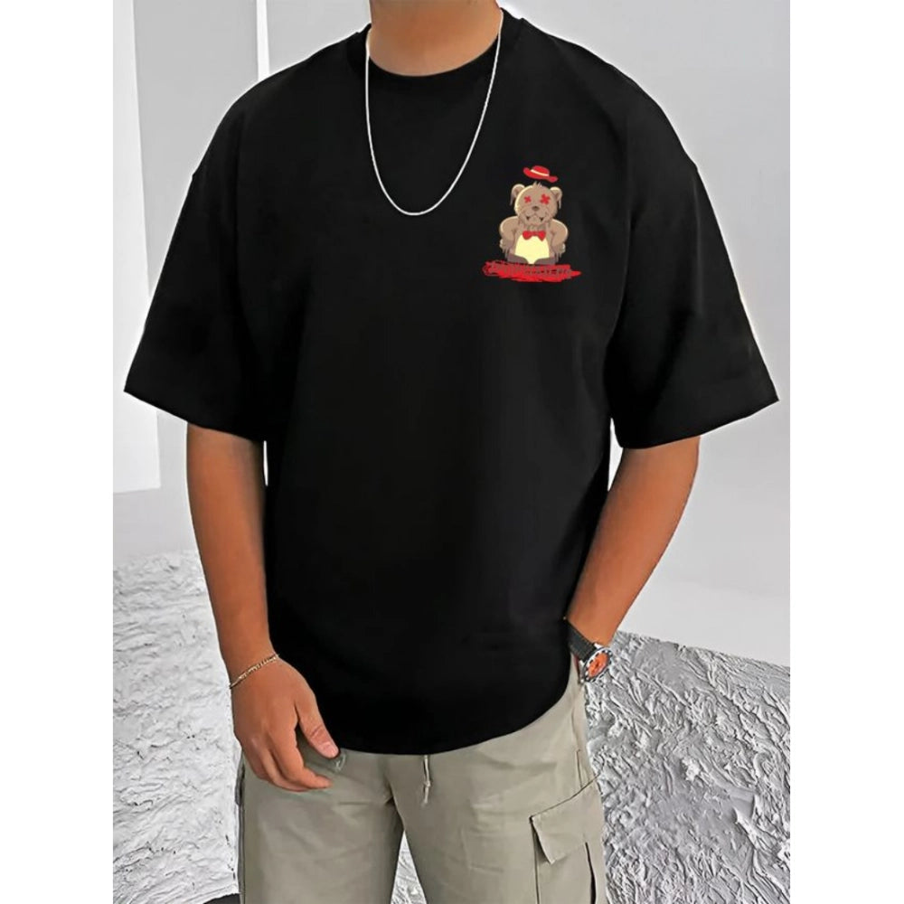 Men's Casual Cotton Blend Printed Round Neck Half Sleeve T Shirt