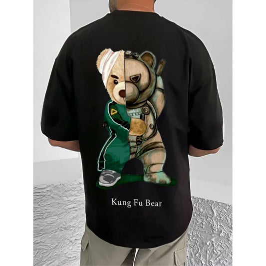 Men's Casual Cotton Blend Printed Round Neck Half Sleeve T Shirt