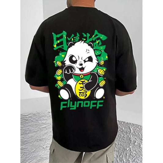 Men's Casual Cotton Blend Printed Round Neck Half Sleeve T Shirt