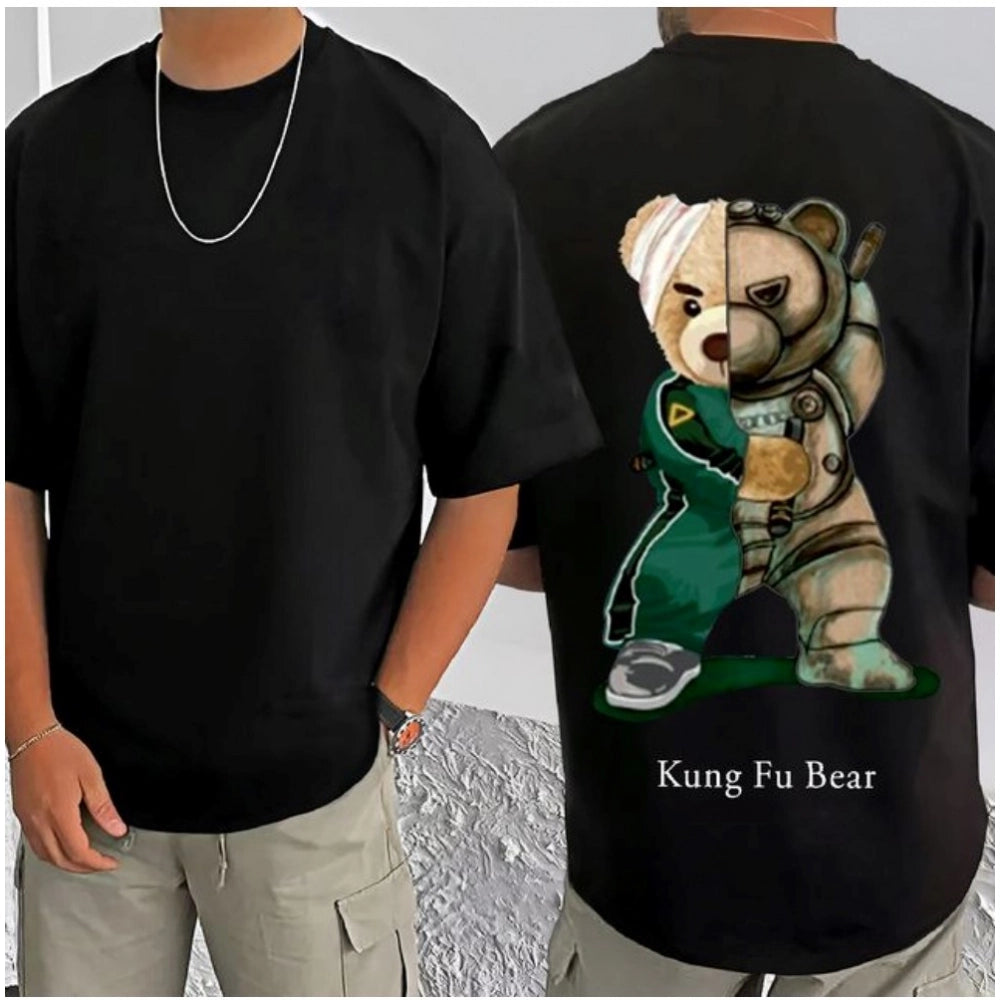 Men's Casual Cotton Blend Printed Round Neck Half Sleeve T Shirt
