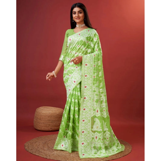 Wonderful Women's Cotton Silk Printed Saree With Blouse Piece
