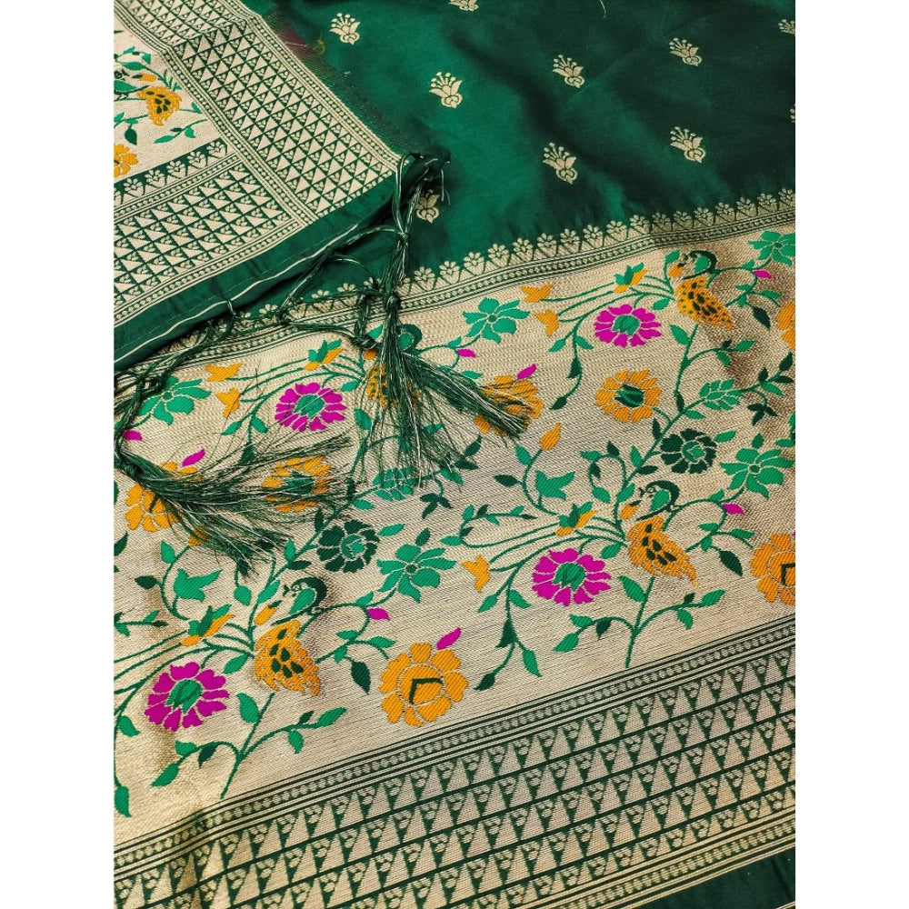 Graceful Women's Banarasi Silk Printed Unstitched Salwar Suit Material With Dupatta