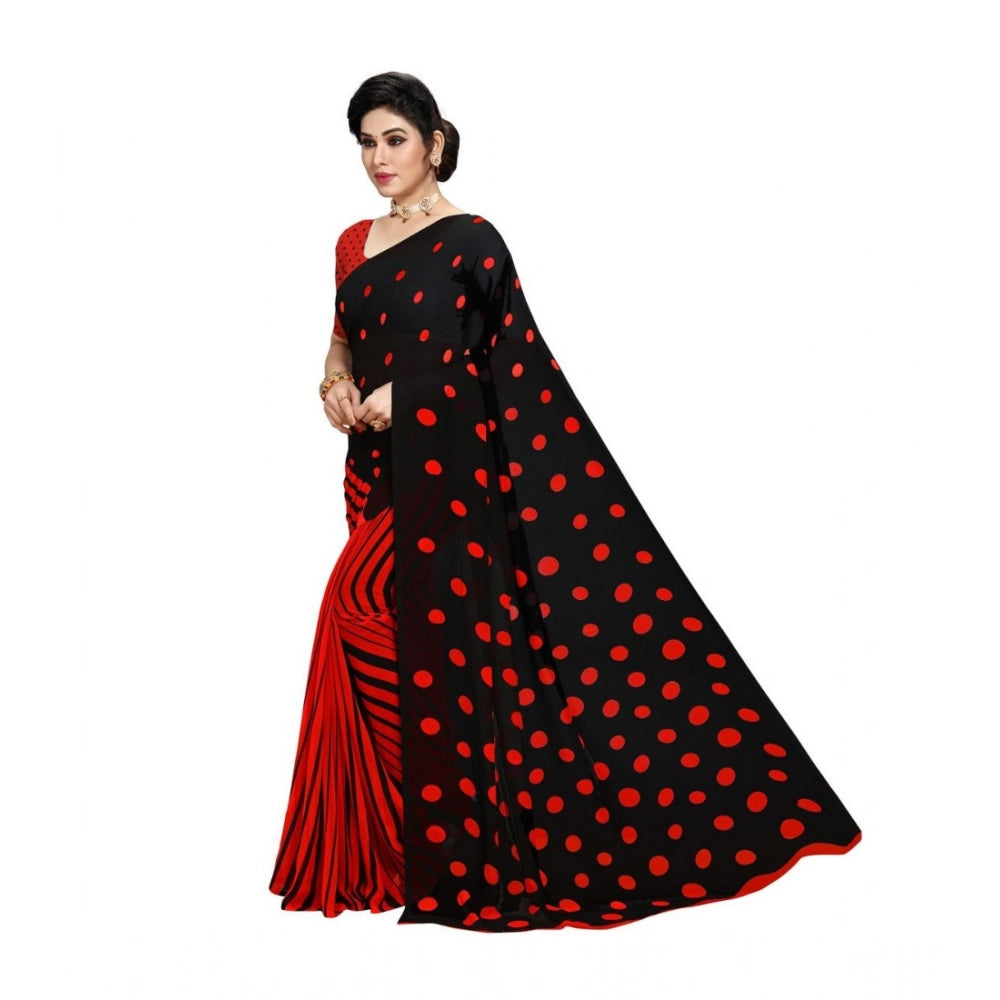 Delicate Women's Georgette Printed Saree With Blouse Piece