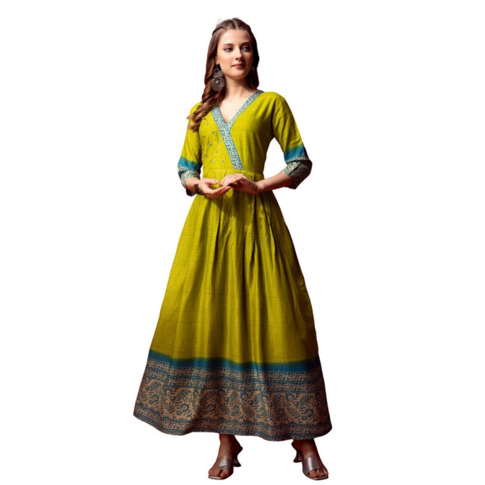 Gorgeous Women's Cotton Blend Printed Anarkali Gown