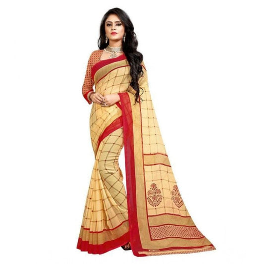 Modern Women's Georgette Printed Saree With Blouse Piece