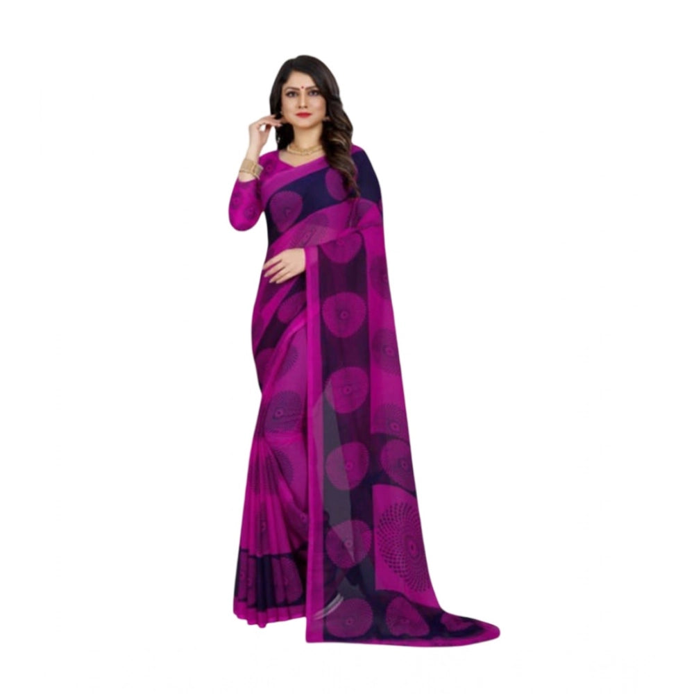 Modern Women's Georgette Printed Saree With Blouse Piece
