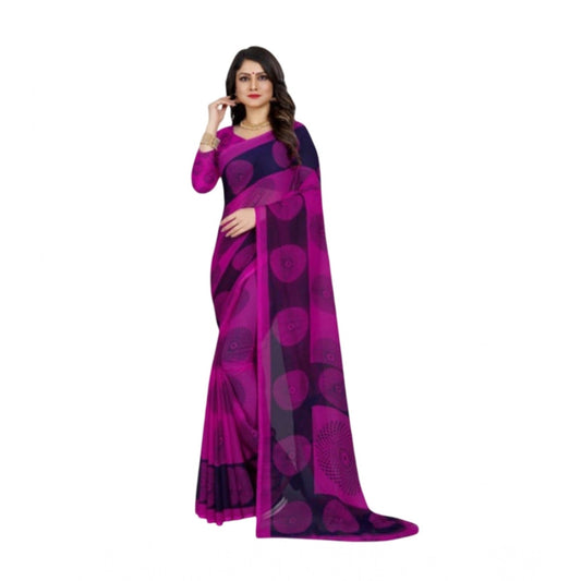 Modern Women's Georgette Printed Saree With Blouse Piece