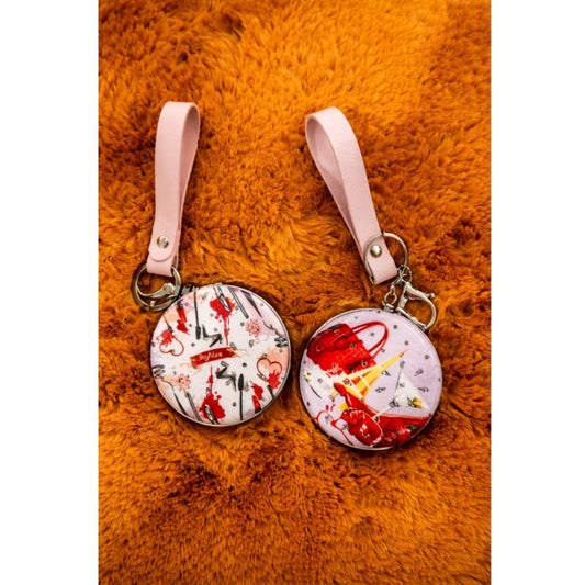 Metal Circle Frame Pocket Mirror (Multicolor)