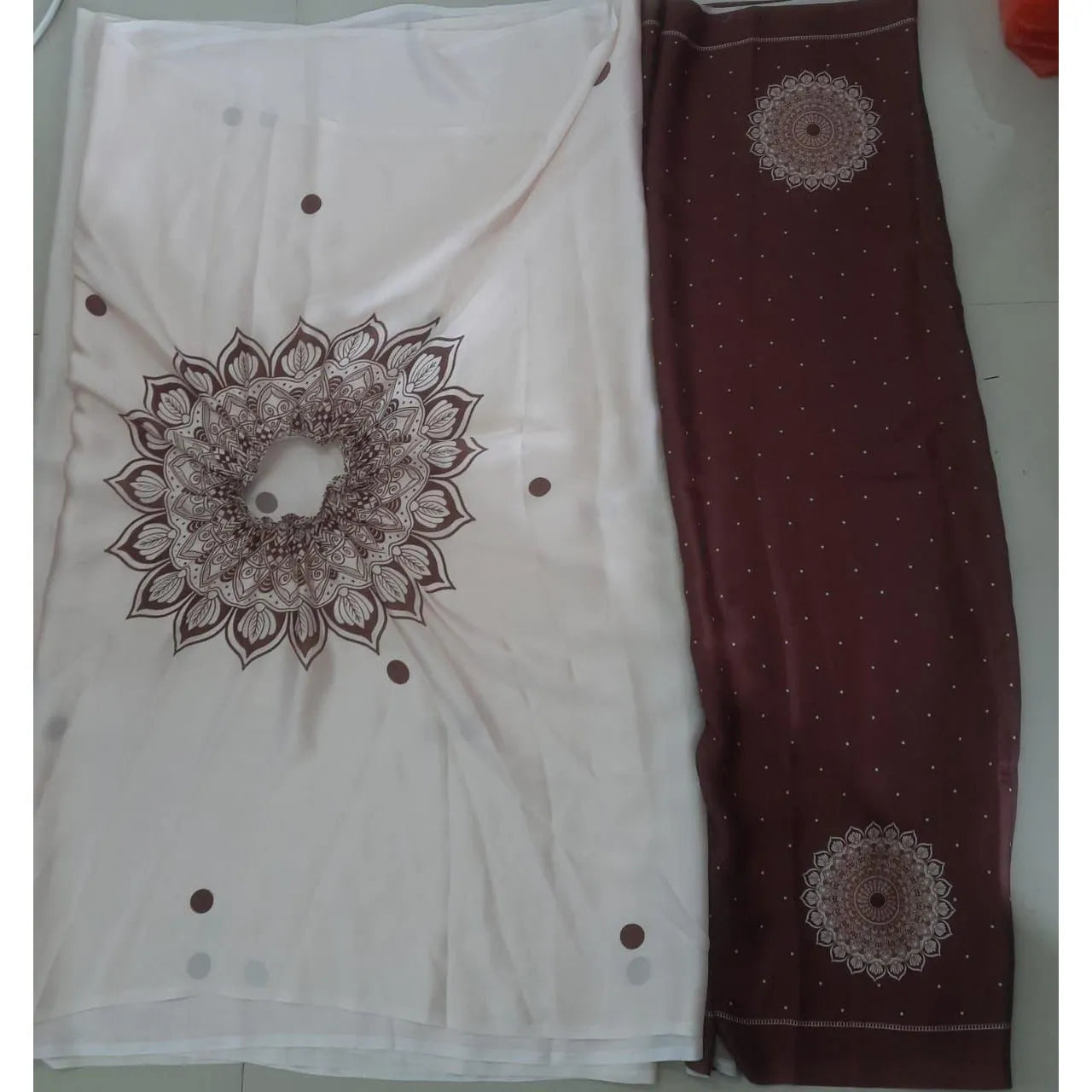 Elegant Kaftan Style Soft Satin Silk Printed Ready To Wear Saree With Blouse Piece