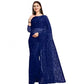 Contemporary Women's Net Self Design Saree With Blouse Piece