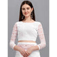 Contemporary Women's Net Self Design Saree With Blouse Piece