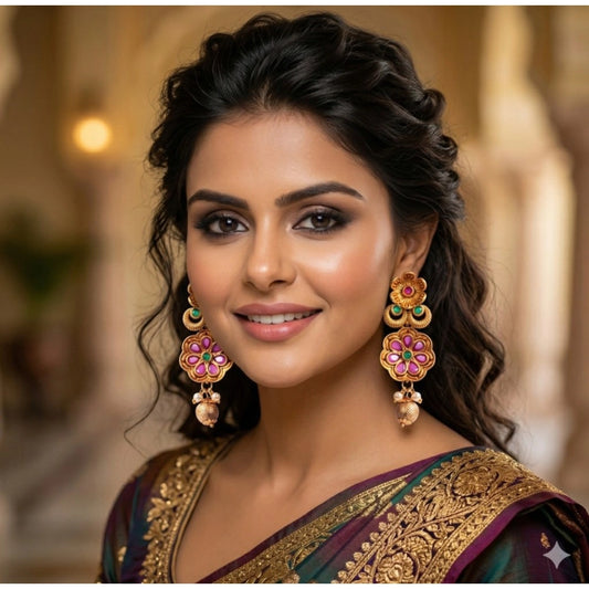 Dashing Women's Zinc Alloy Gold Plated Jhumka Earrings