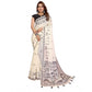 Designer Women's Linen Cotton Printed Saree With Blouse Piece