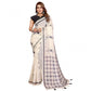 Designer Women's Linen Cotton Printed Saree With Blouse Piece